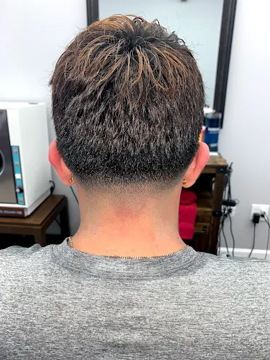 Tapered haircut with clean lines
